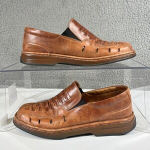 Josef Seibel Leather Fisherman Loafers Men's Slip On Shoes Size 44 US 10.5 Brown